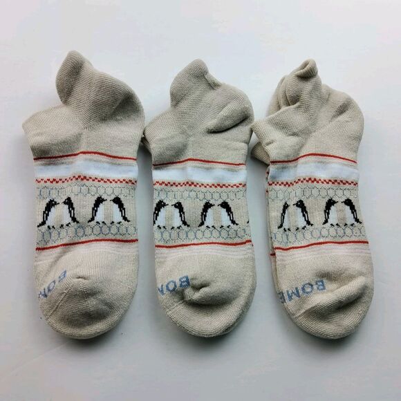 Bombas Original Ankle Socks Penguin Winter Holiday Lot Of 3 Pairs Size M - Picture 1 of 4